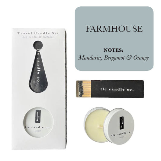 Travel Candle with Matches  - Farmhouse