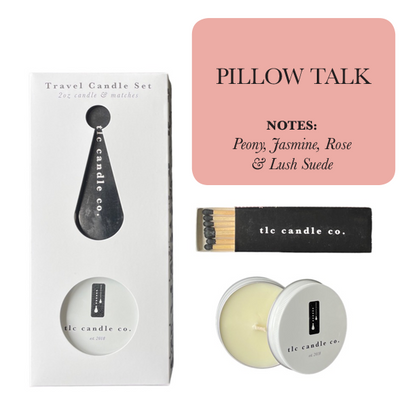 Travel Candle with Matches - Pillow Talk